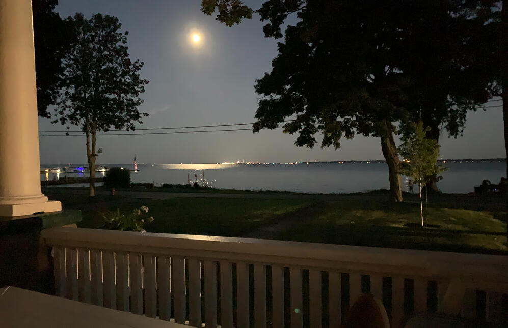 View of Cedar Point at night