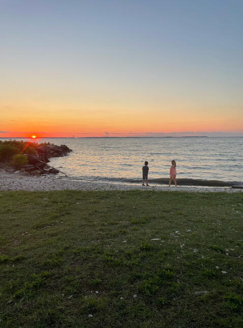 West Bay at Sunset with Put-In-Bay on the horizon